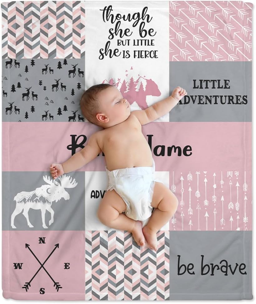 Woodland Animal Baby Blanket - Personalized Blanket