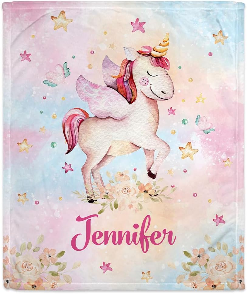 Unicorn Baby Blanket - Personalized Blanket