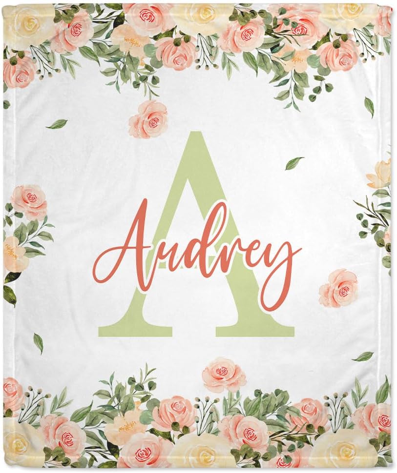 Swaddle Floral Baby Blanket  - Personalized Blanket