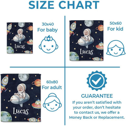 Astronaut Baby Blanket - Personalized Photo Blanket