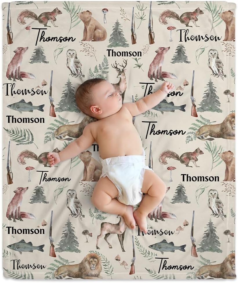 Animal Woodland Baby Blanket - Personalized Blanket