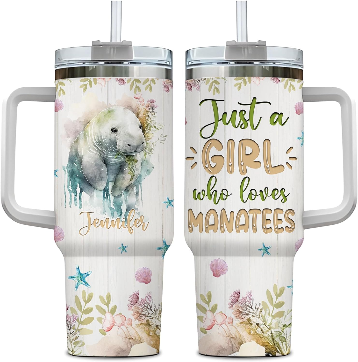 Just a Girl Who Loves Manatee - Personalized Tumbler 40oz with Straw