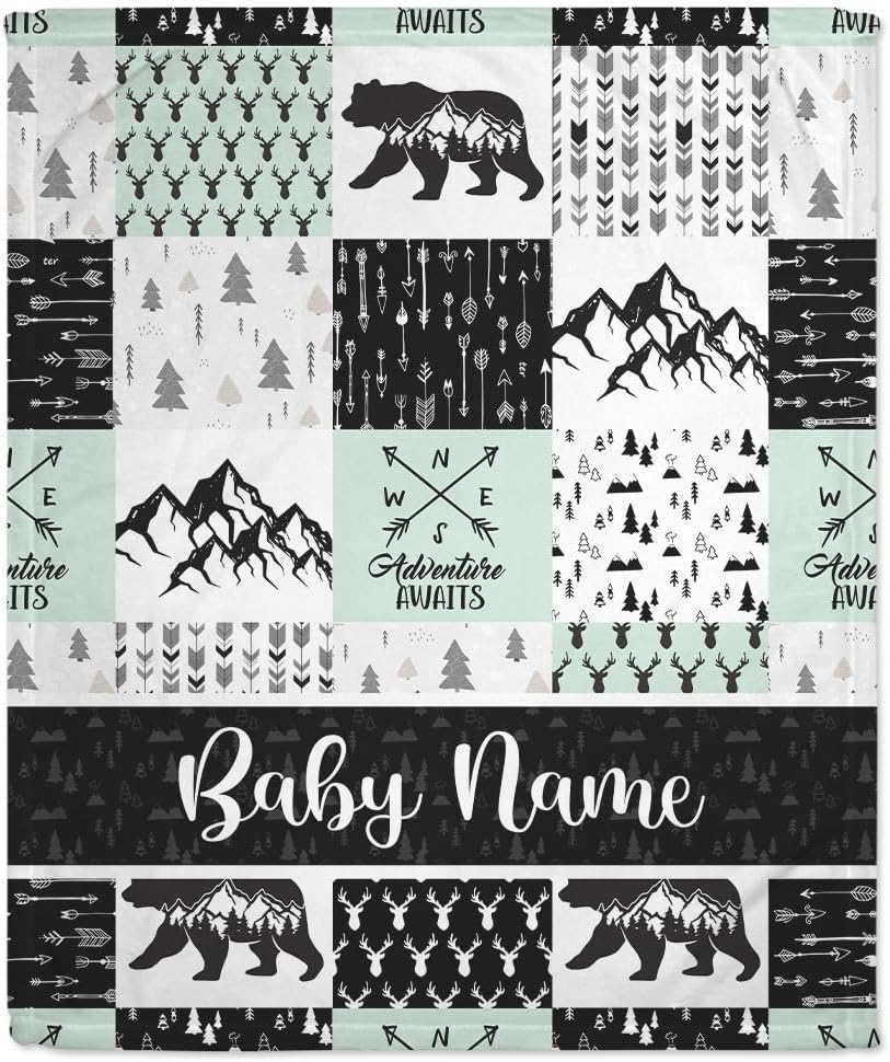 Woodland Animal Baby Blanket - Personalized Blanket