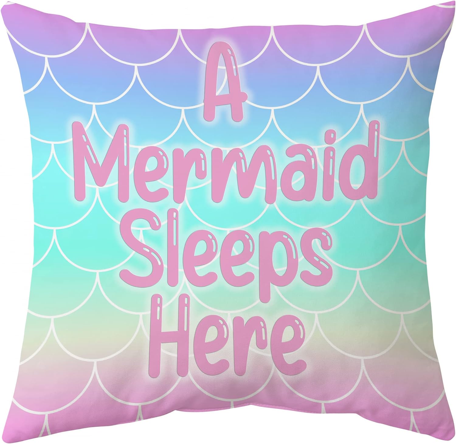 A Mermaid Sleeps Here - Pillow (Insert Included)