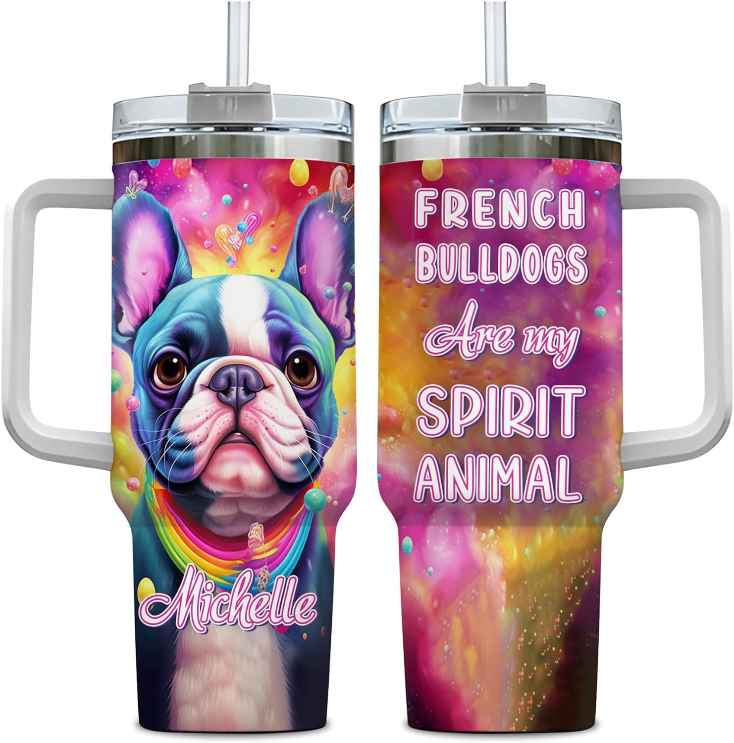 French Bulldog Are My Spirit Animal - Personalized Tumbler 40oz with Straw