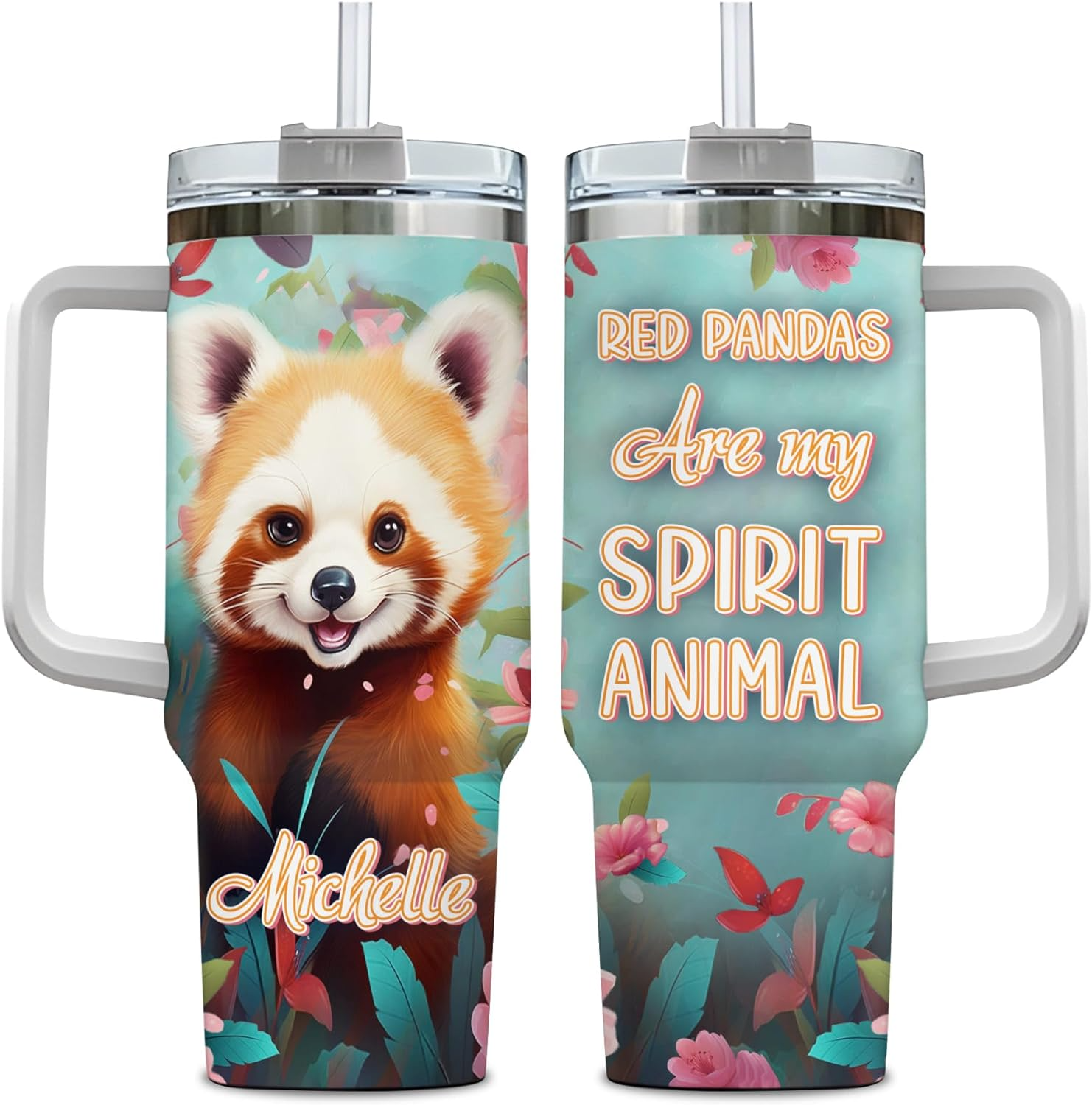 Red Panda Are My Spirit Animal - Personalized Tumbler 40oz with Straw