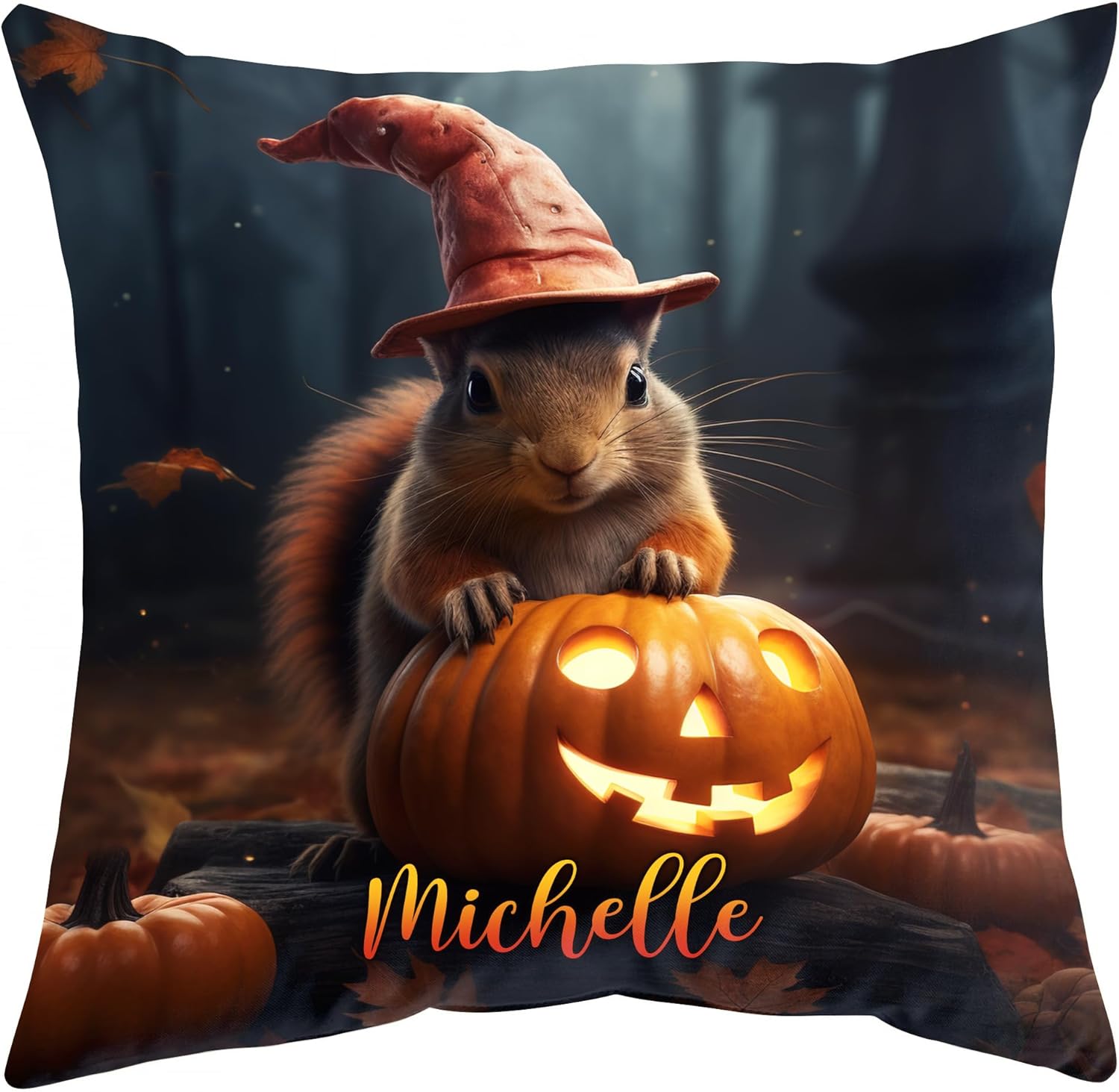 Squirrel Halloween Pattern - Personalized Pillow (Insert Included)