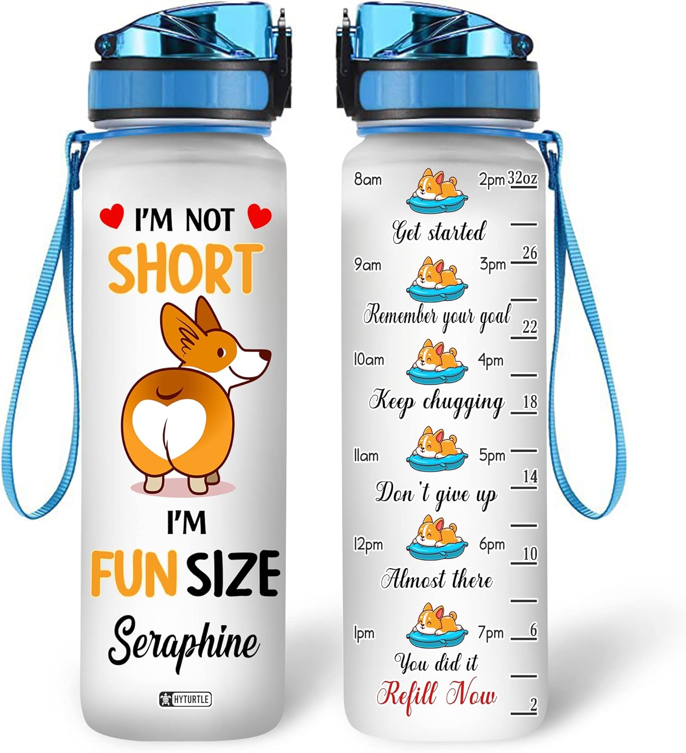 I'm Fun Size - Personalized Water Tracker Bottle 32oz