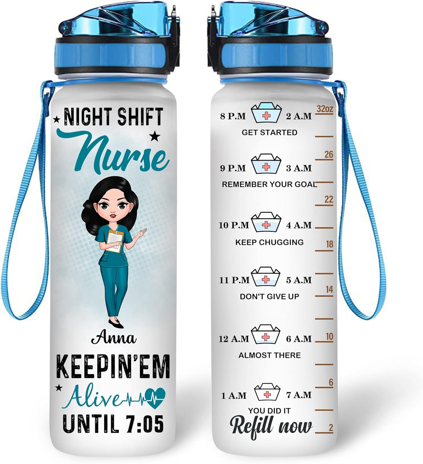 Keep 'em Alive 'til 7:05 - Personalized Water Tracker Bottle 32oz