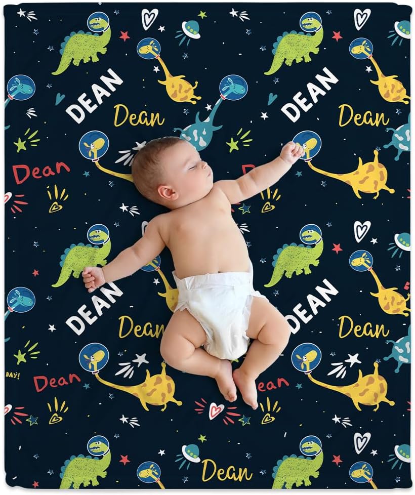 Dinosaur Universe Baby Blanket - Personalized Blanket