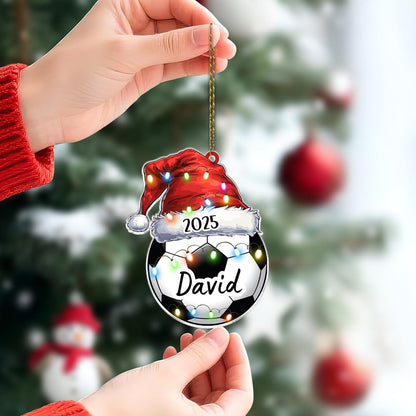 Soccer Player Cut Acrylic Ornament – Personalized Christmas Gift for Coach, Player, or Team Fan – Sports Keepsake Decor