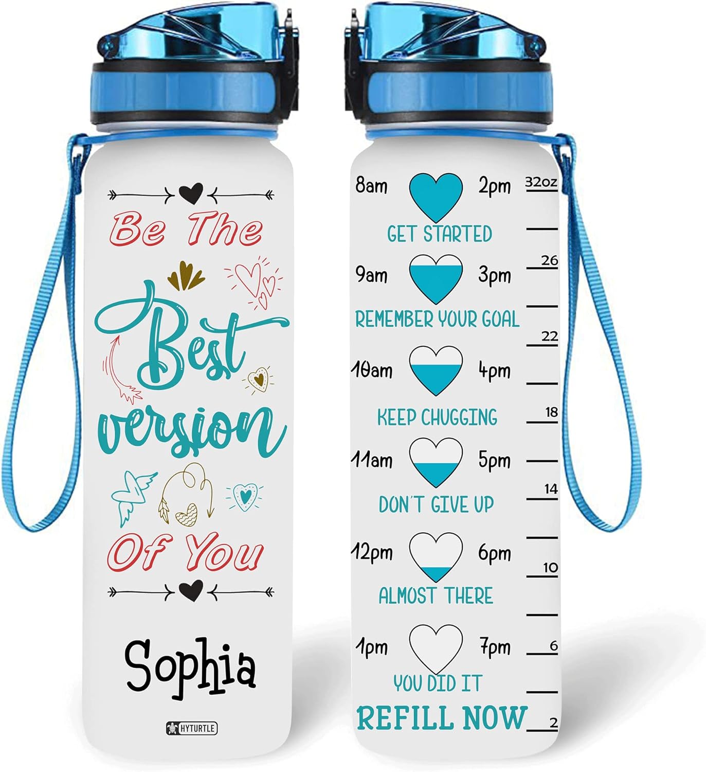 Be The Best Version Of You - Personalized Water Tracker Bottle 32oz