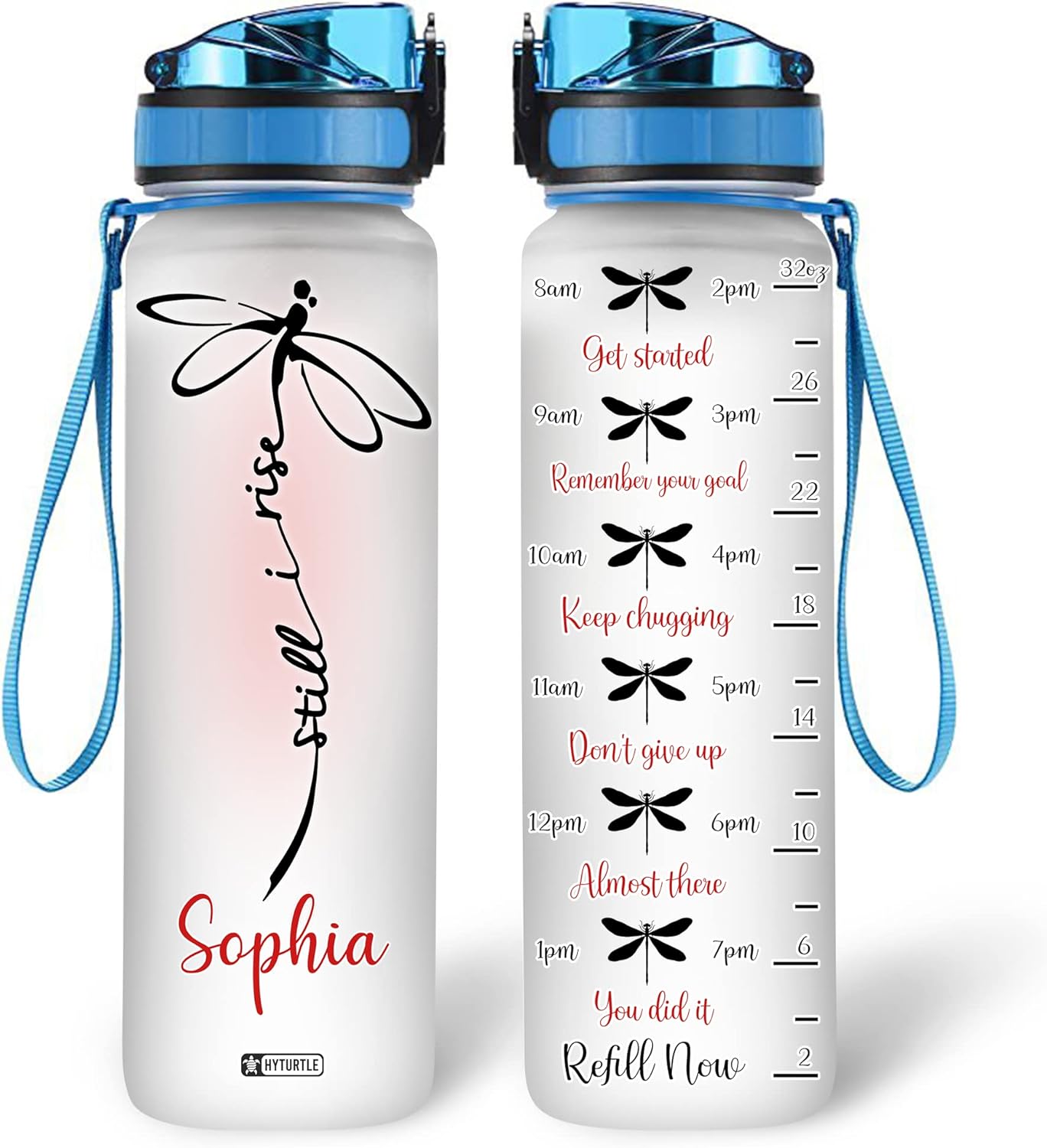 Still I Rise - Personalized Water Tracker Bottle 32oz