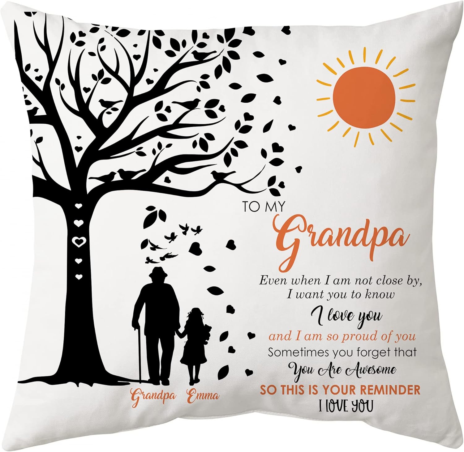 To My Grandpa - Personalized Pillow(Insert Included)