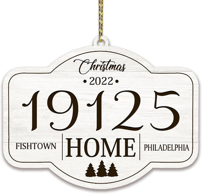 Custom Zip Code Home Wood Ornament – Personalized Christmas Gift for Family, Housewarming, or Home Décor