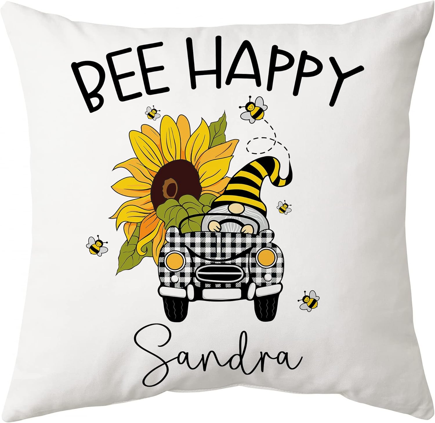 Bee Happy - Personalized Pillow (Insert Included)