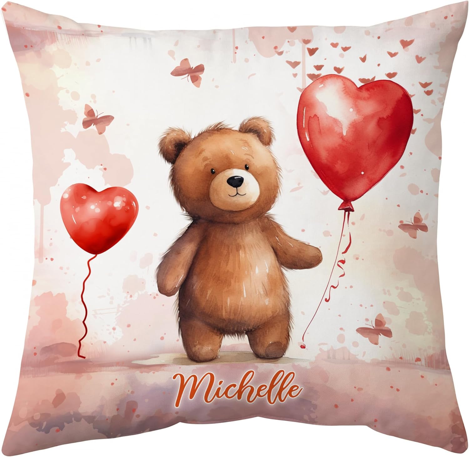 Bear Valentine Pattern - Personalized Pillow (Insert Included)