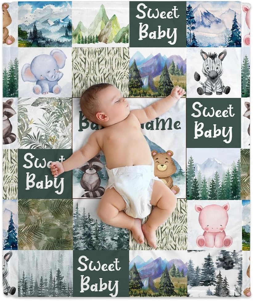 Animal Woodland Baby Blanket - Personalized Blanket