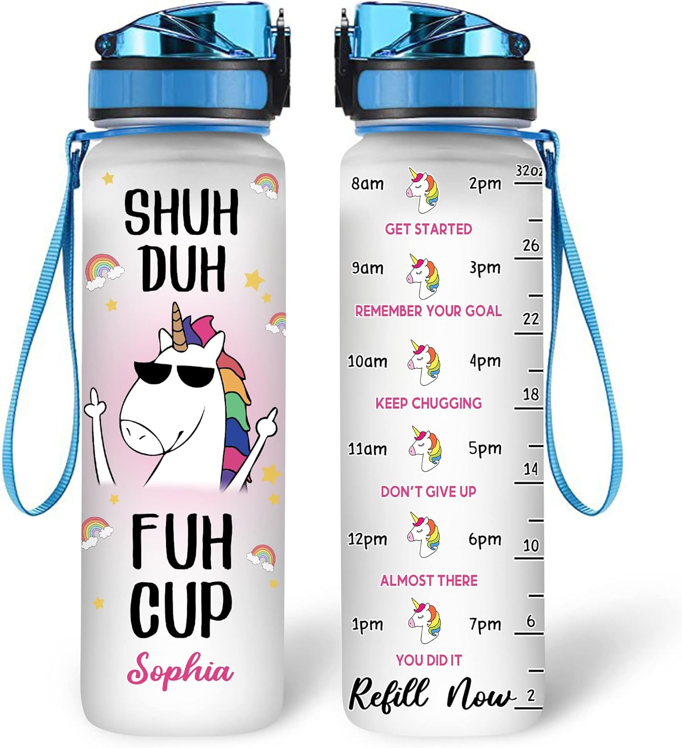 Shuh Duh Fuh Cup - Personalized Water Tracker Bottle 32oz