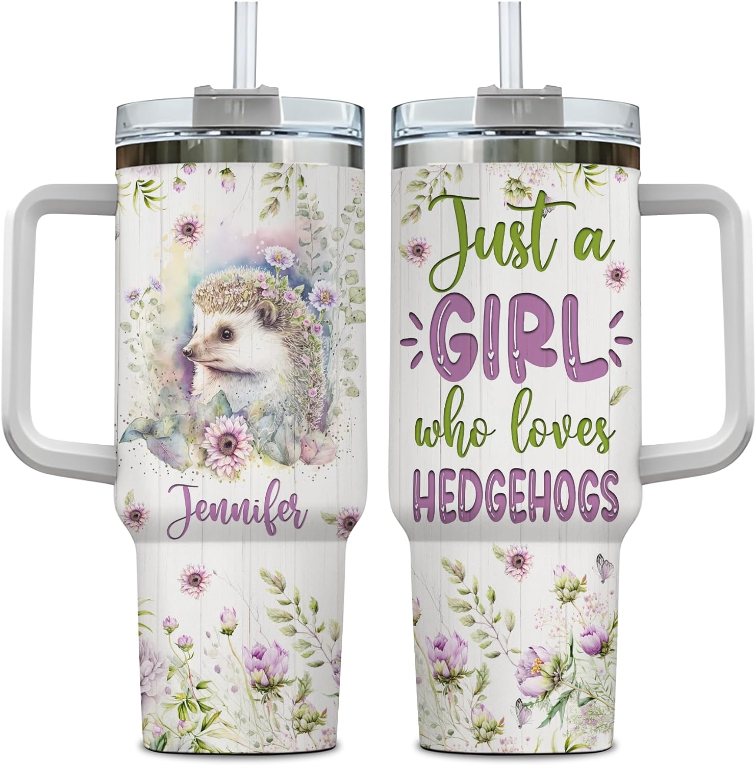 Just a Girl Who Loves Hedgehog  - Personalized Tumbler 40oz with Straw