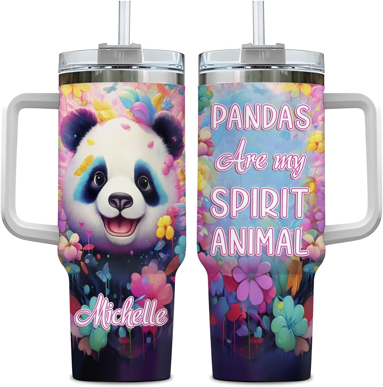 Panda Are My Spirit Animal  - Personalized Tumbler 40oz with Straw