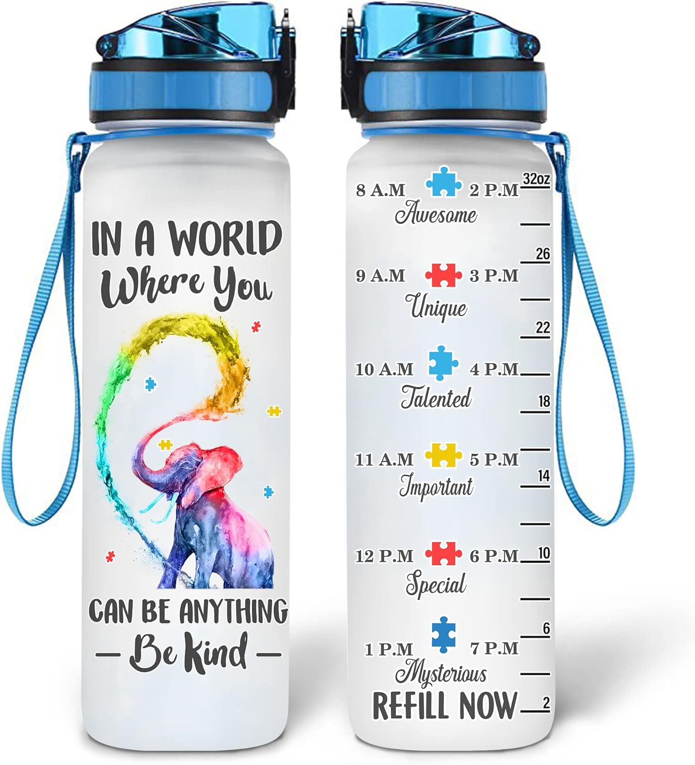 In A World Where You Can Be - Water Tracker Bottle 32oz