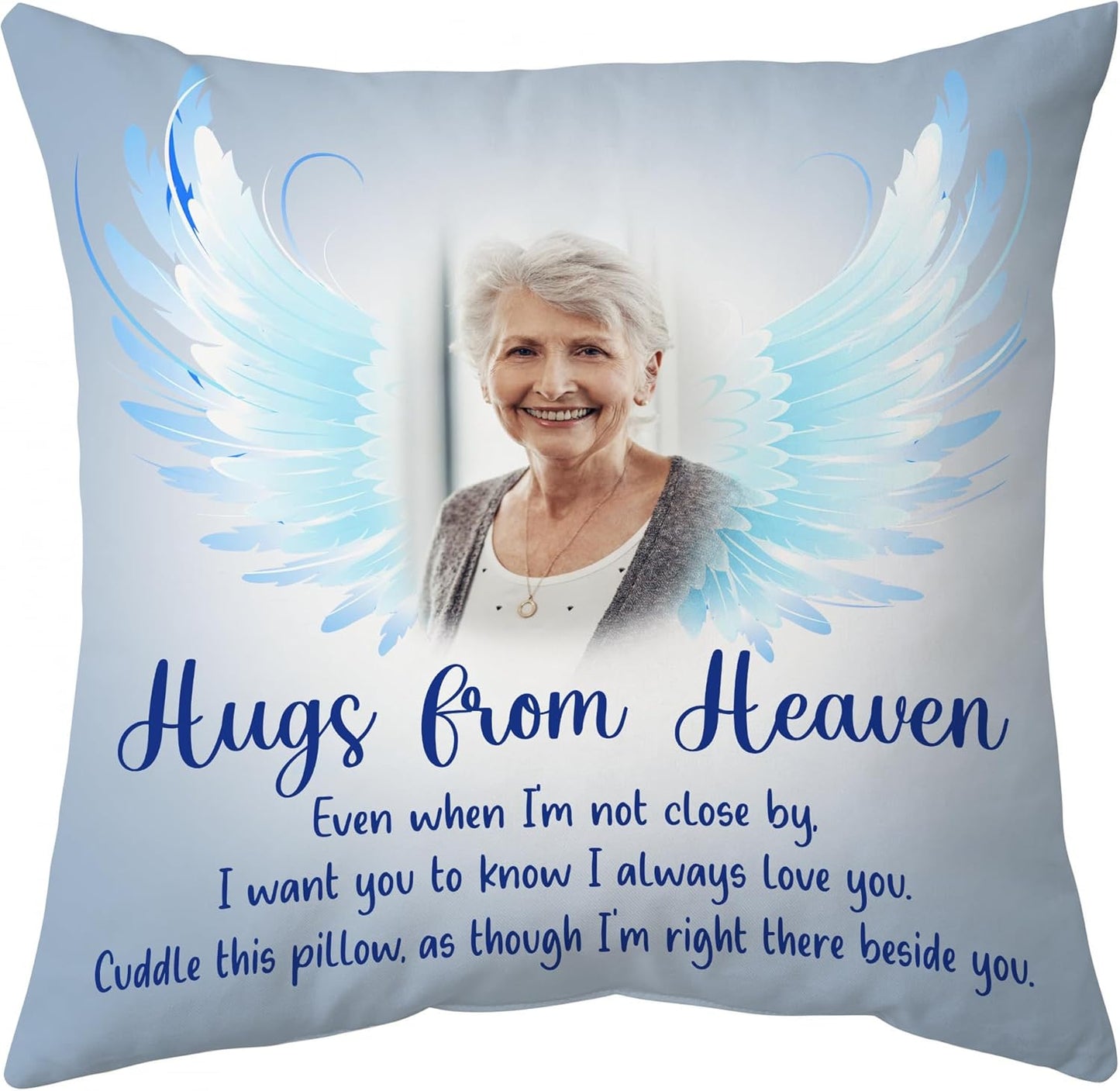 Personalized Memorial Sympathy Pillow with Insert – Custom Photo Remembrance Cushion – Bereavement Gift for Loved One’s Loss