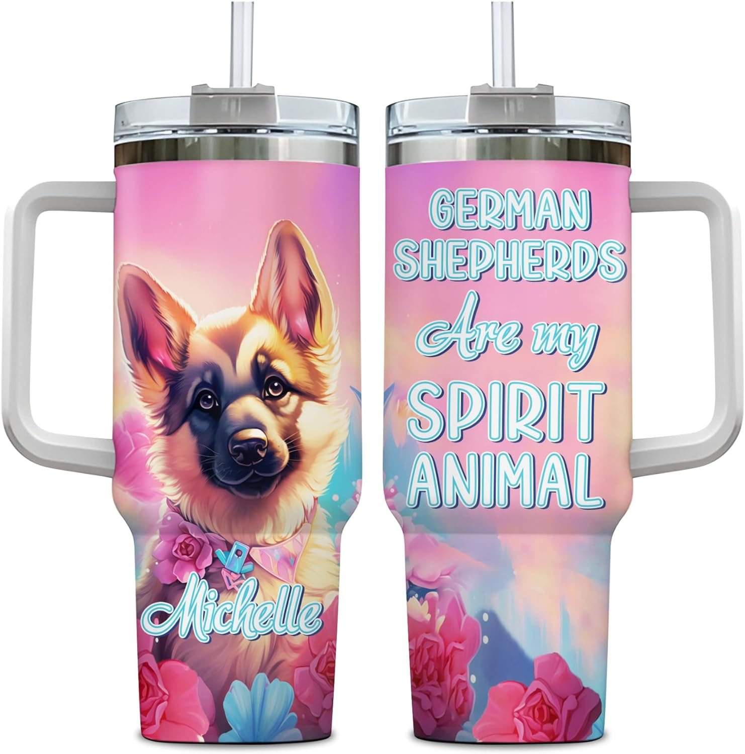 Shepherd Are My Spirit Animal - Personalized Tumbler 40oz with Straw