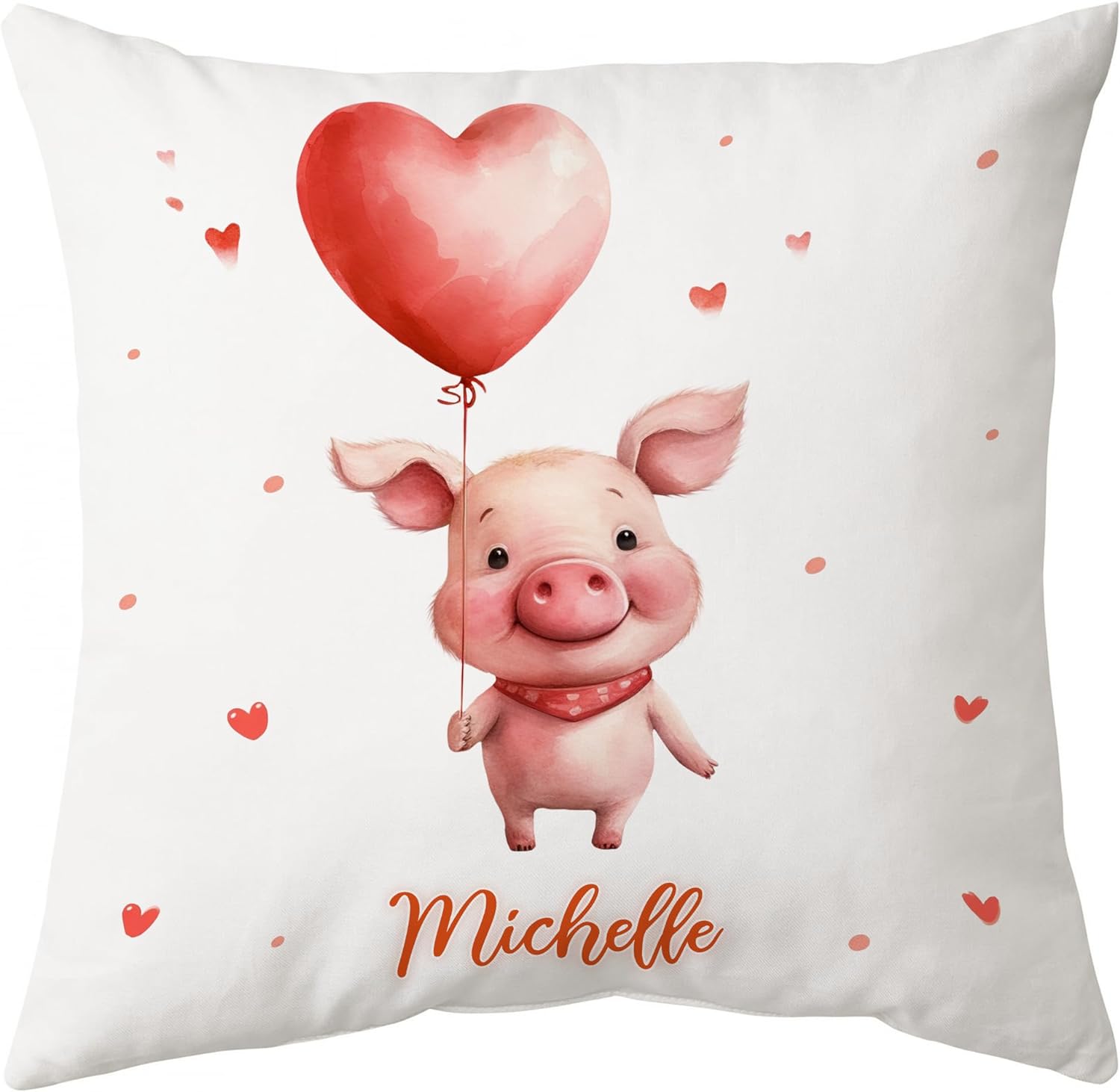 Pig Valentine Pattern - Personalized Pillow (Insert Included)