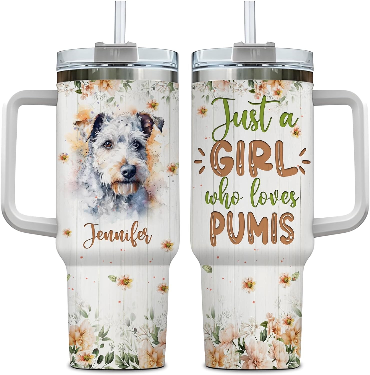 Just a Girl Who Loves Pumi - Personalized Tumbler 40oz with Straw