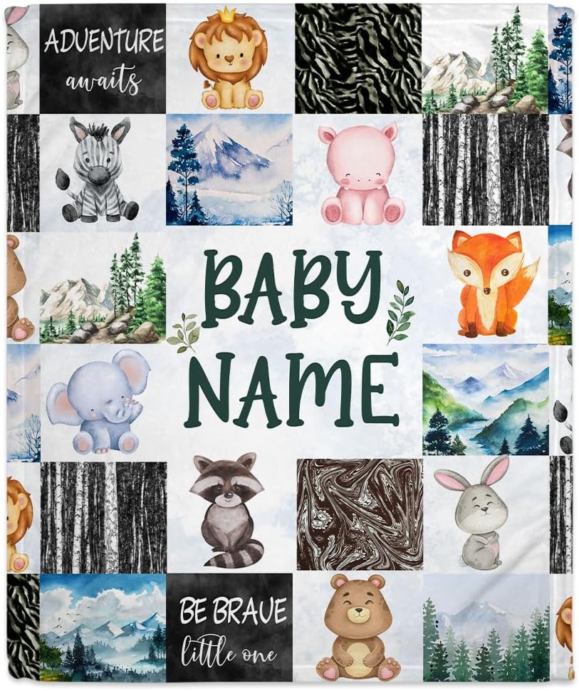 Animal Woodland Baby Blanket - Personalized Blanket