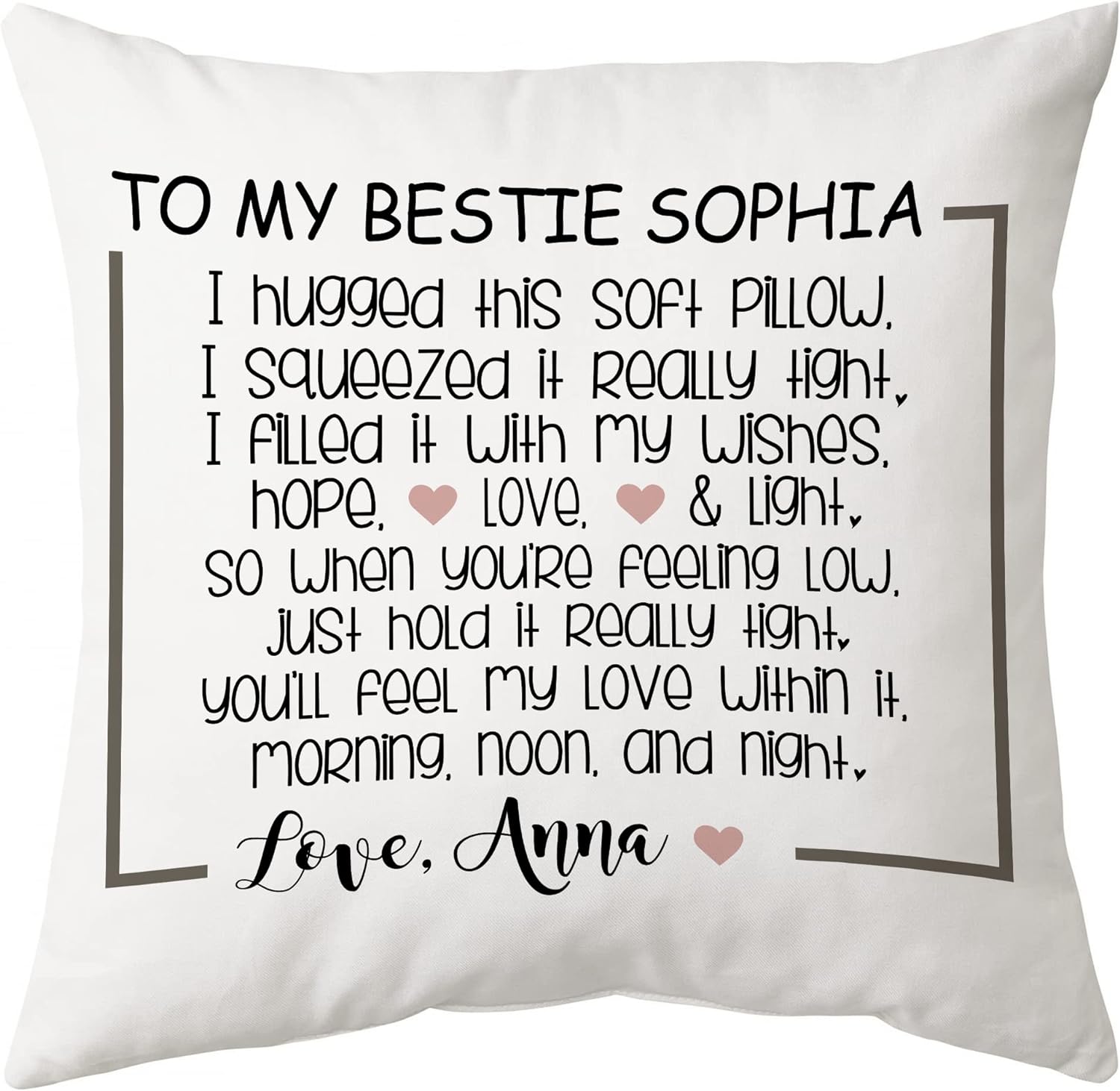 To My Bestie - Personalized Pillow(Insert Included)