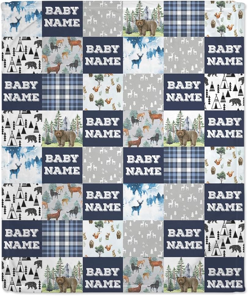 Animal Woodland Baby Blanket - Personalized Blanket