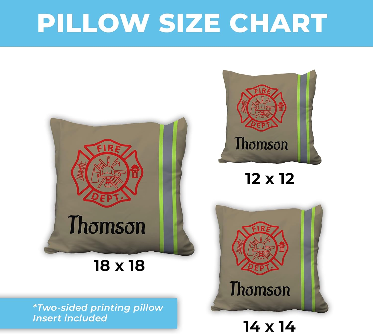 Firefighter Pattern - Personalized Pillow (Insert Included)
