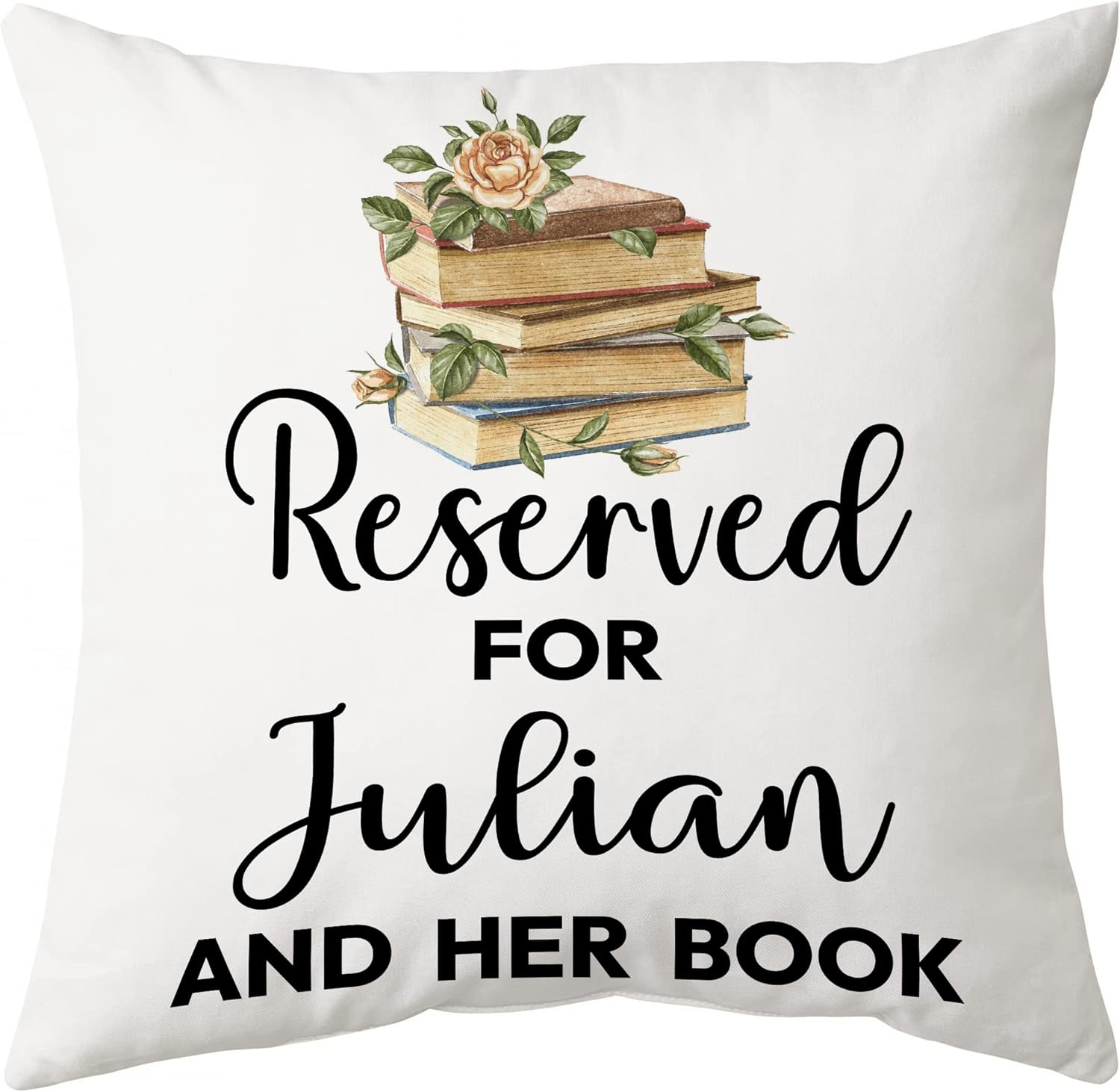 Book Floral Pattern - Personalized Pillow(Insert Included)