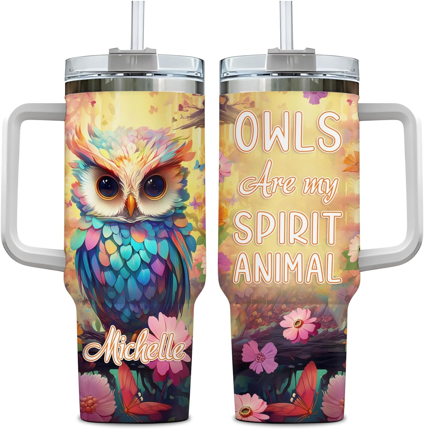 Owl Are My Spirit Animal - Personalized Tumbler 40oz with Straw