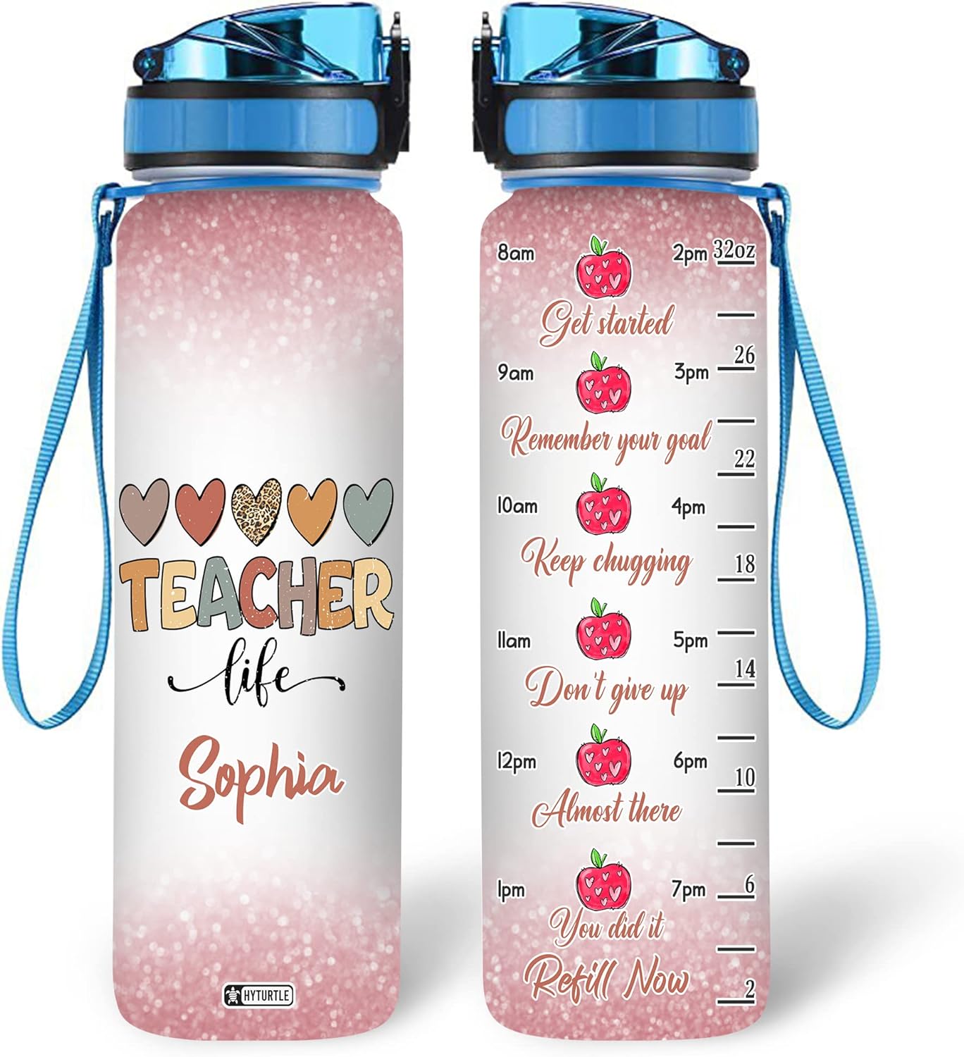 Teacher Life - Personalized Water Tracker Bottle 32oz