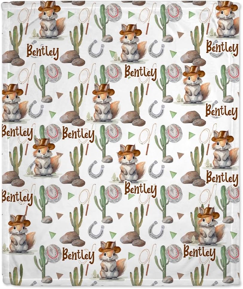 Catus Wild West Baby Blanket - Personalized Blanket