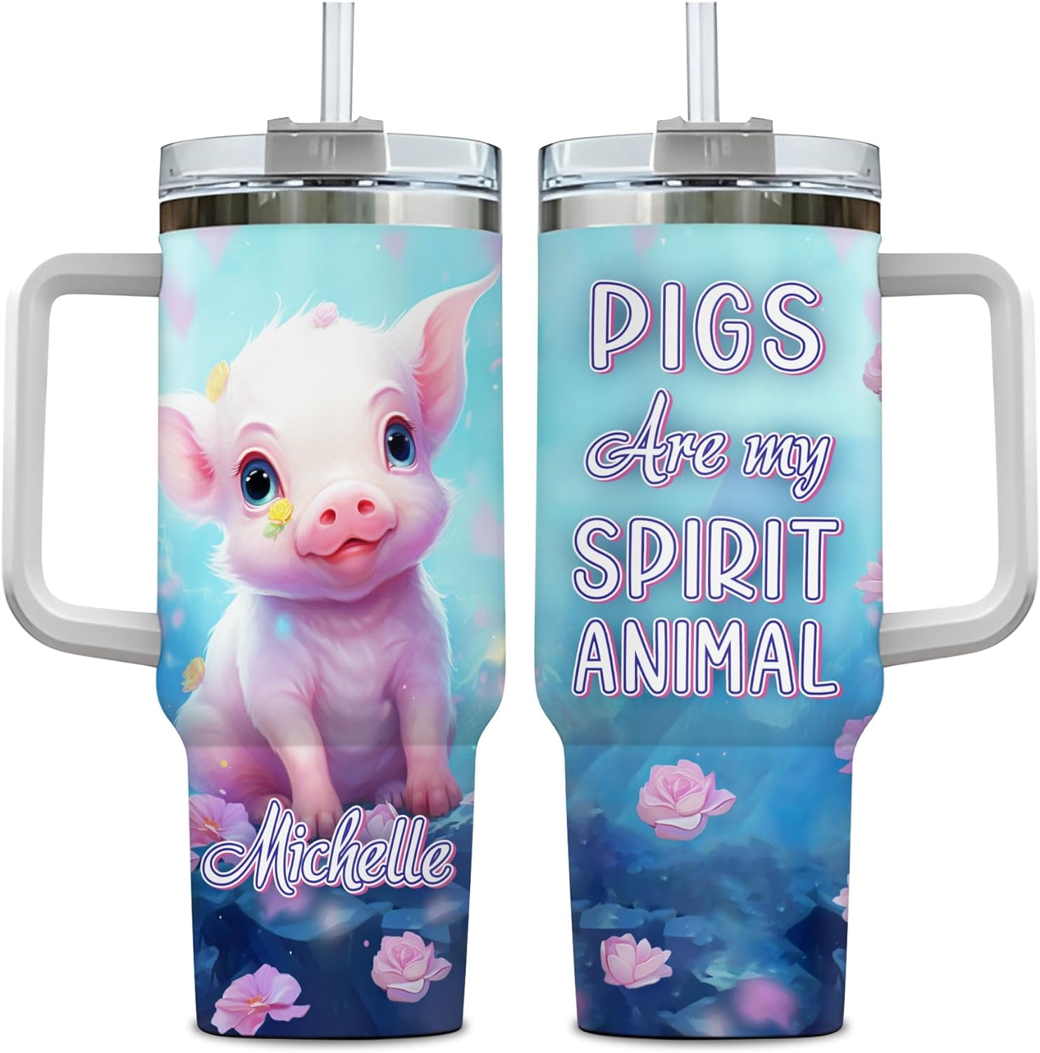 Pig Are My Spirit Animal  - Personalized Tumbler 40oz with Straw