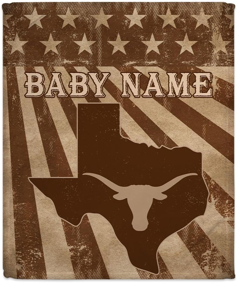 Wild West Cow Skull Baby Blanket - Personalized Blanket