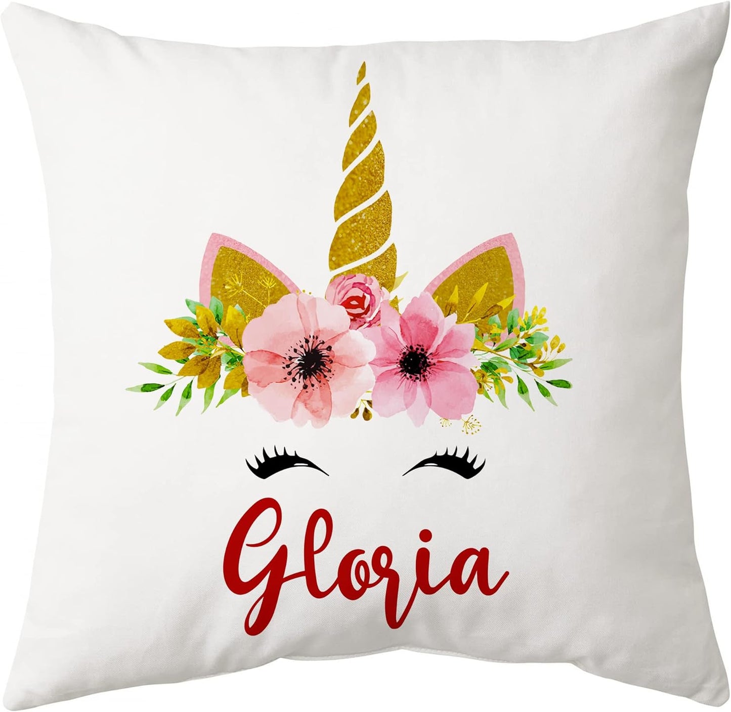 Unicorn Floral Pattern - Personalized Pillow(Insert Included)