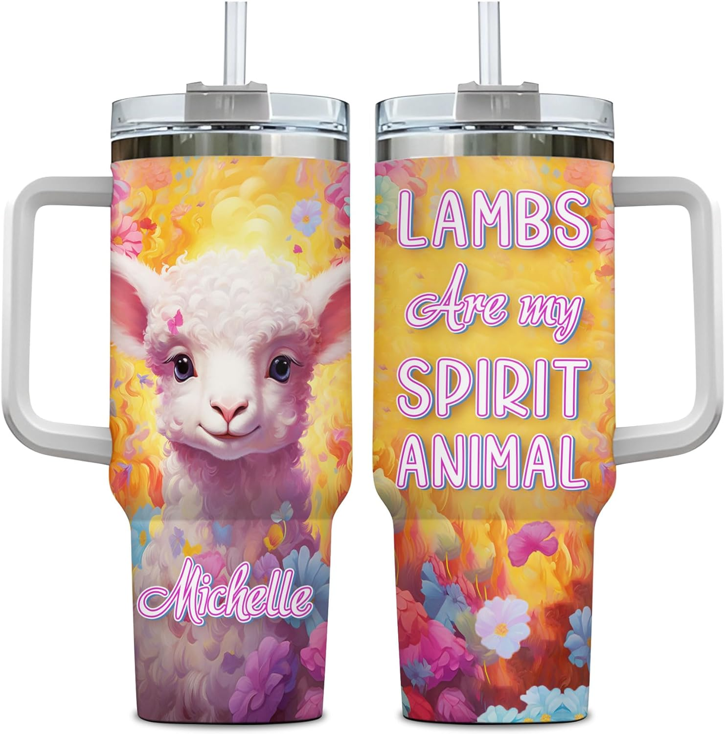 Lamb Are My Spirit Animal - Personalized Tumbler 40oz with Straw