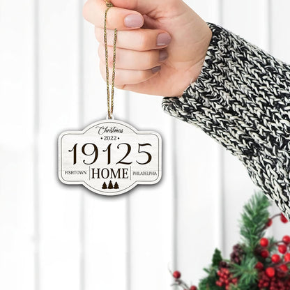 Custom Zip Code Home Wood Ornament – Personalized Christmas Gift for Family, Housewarming, or Home Décor