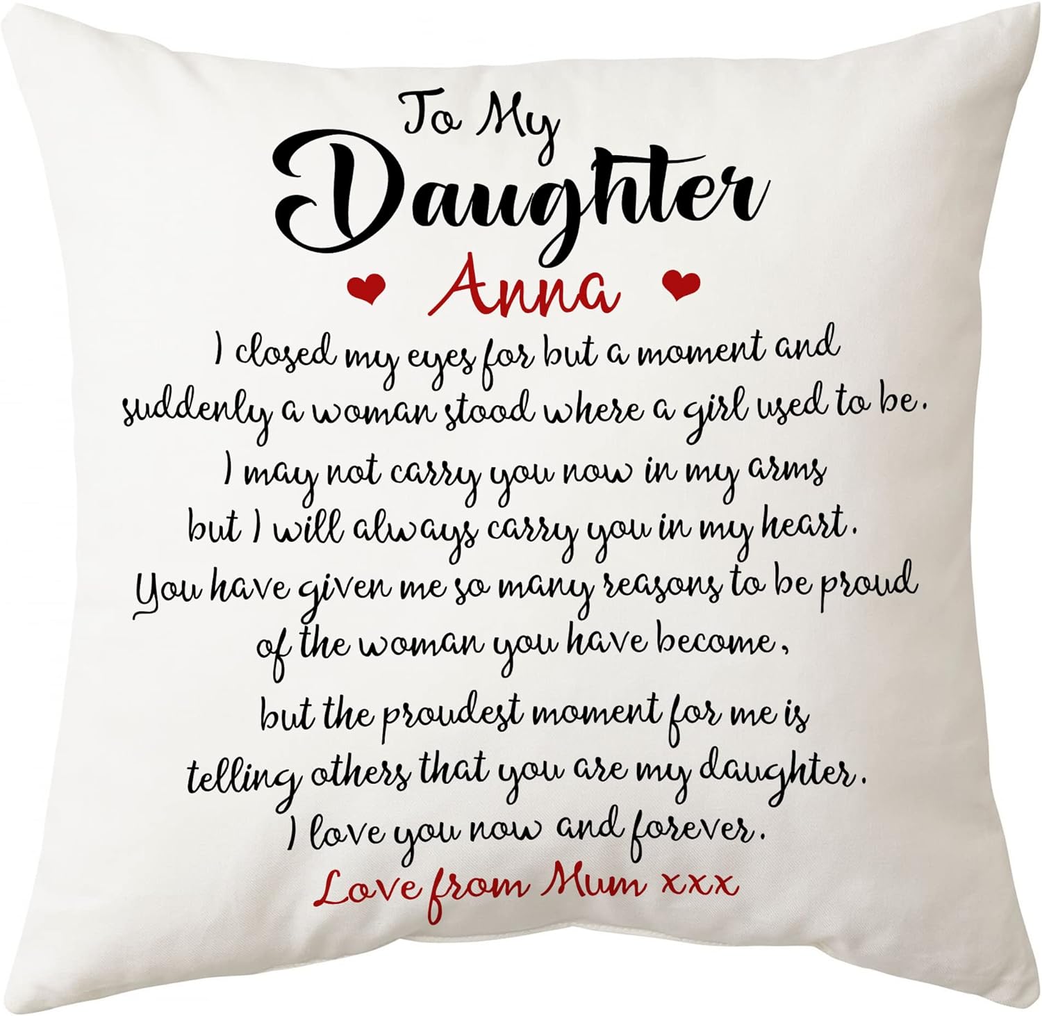 Daughter Theme - Personalized Pillow(Insert Included)