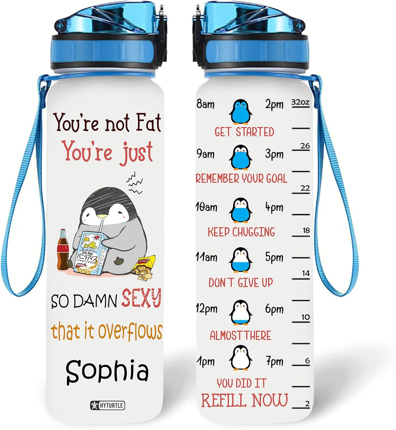 You're Not Fat - Personalized Water Tracker Bottle 32oz