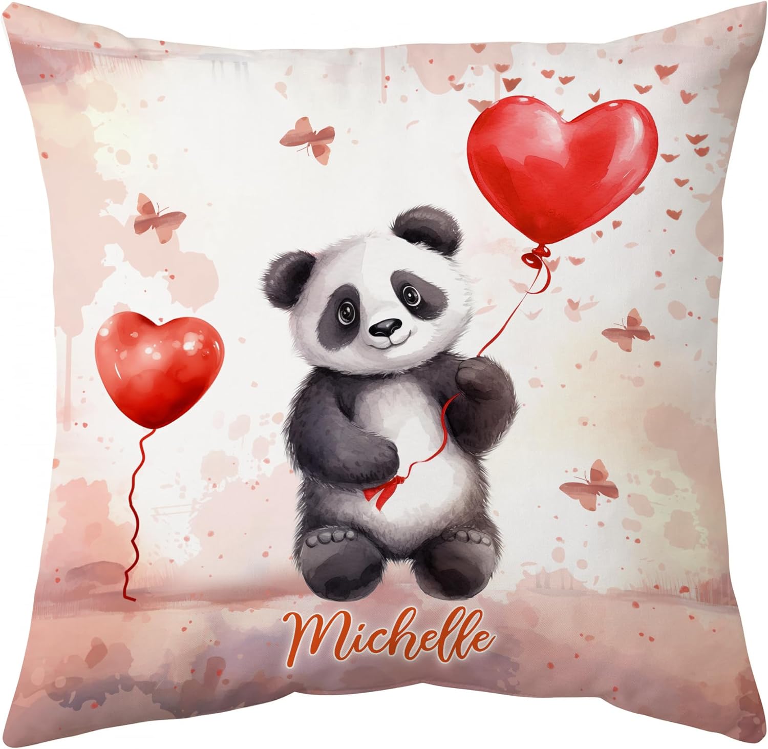 Panda Valentine Pattern - Personalized Pillow (Insert Included)