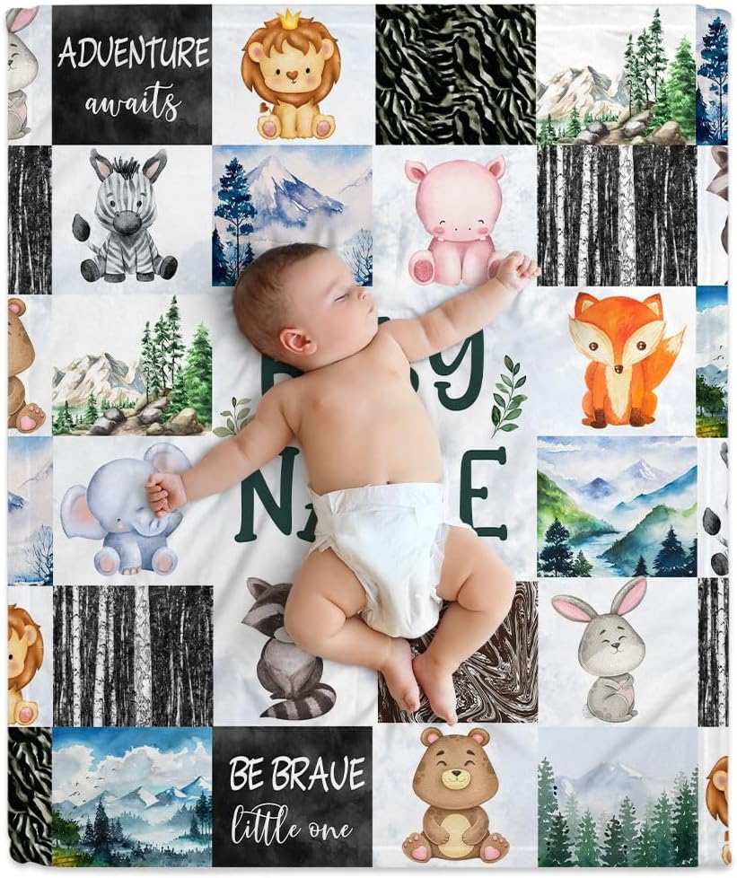 Animal Woodland Baby Blanket - Personalized Blanket