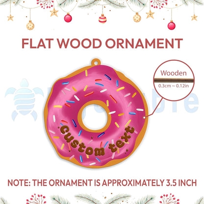 Personalized Donut Wood Ornament – Cute Christmas Gift for Donut Lover, Foodie, or Sweet Tooth Friend