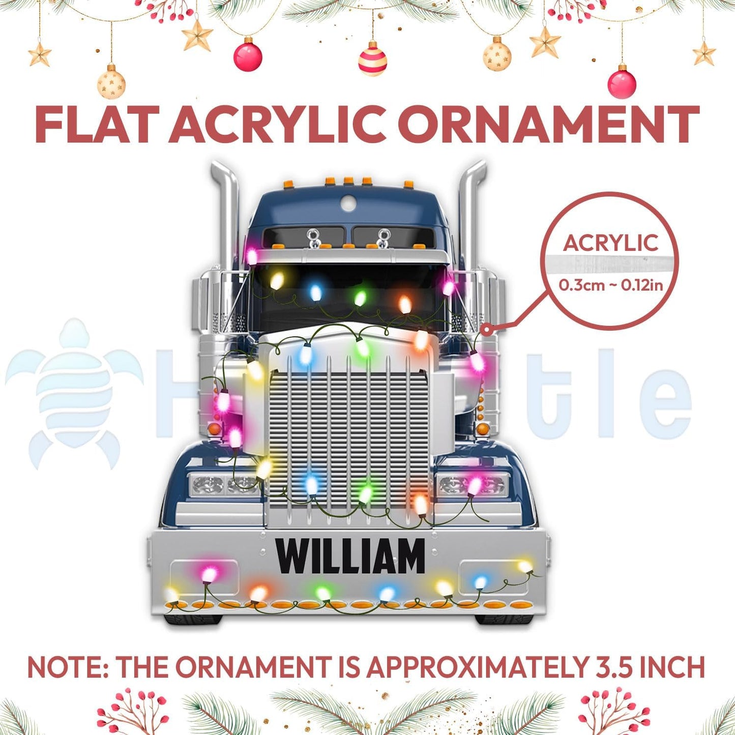 Blue Truck, Truck Driver  - Personalized Acrylic Ornament