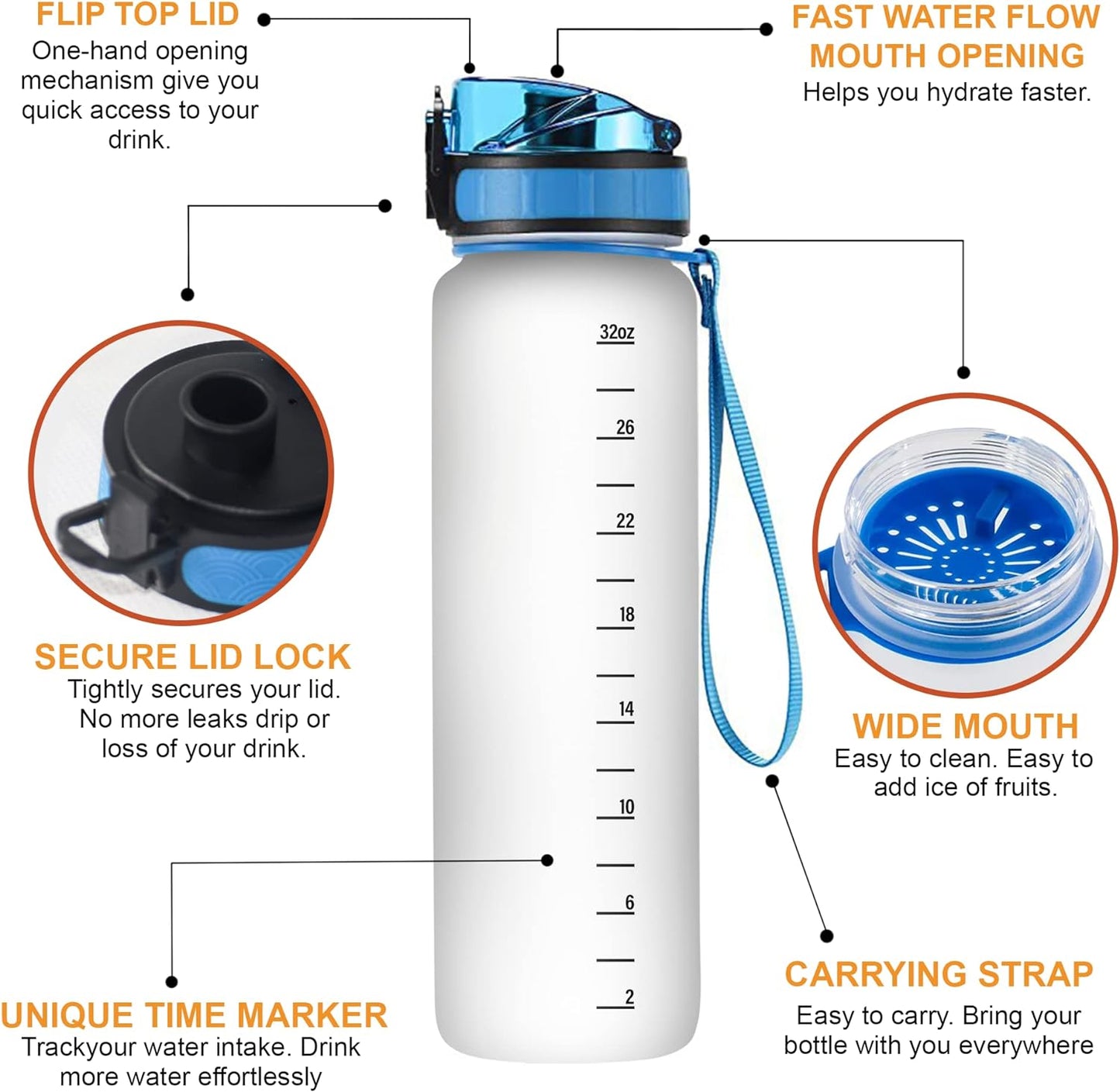 Just a Girl Who Loves Foxes Water Bottle Tracker 32oz – Personalized Motivational Bottle with Time Marker – Cute Gift for Animal Lovers